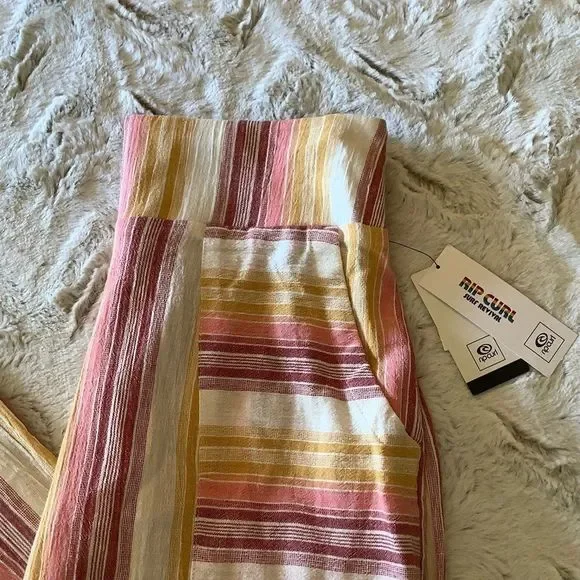 Nwt Rip Curl High Waist Wide Leg Striped Pants Size Large - Picture 5 of 16
